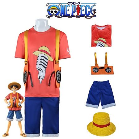 Костюм Косплей Луффи из Фильма Красный One Piece для Детей и Взрослых XL
