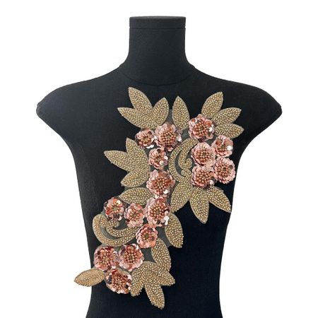 Three Dimensional Flowers Clothing Applique Elegant Patch Repair  Apparel шампанского