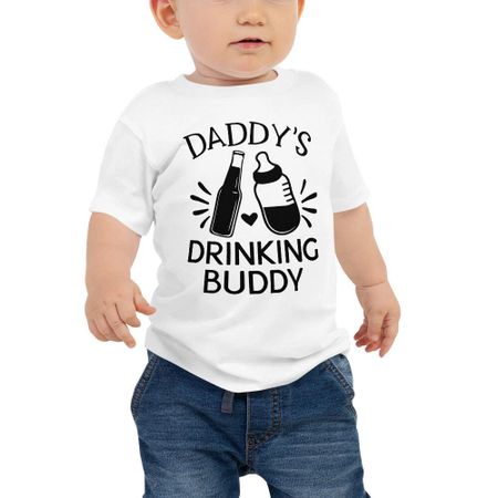 Daddy s Drinking Buddy Baby Boy Tee Clothing, Funny Dad And Son Outfit T-Shirt S