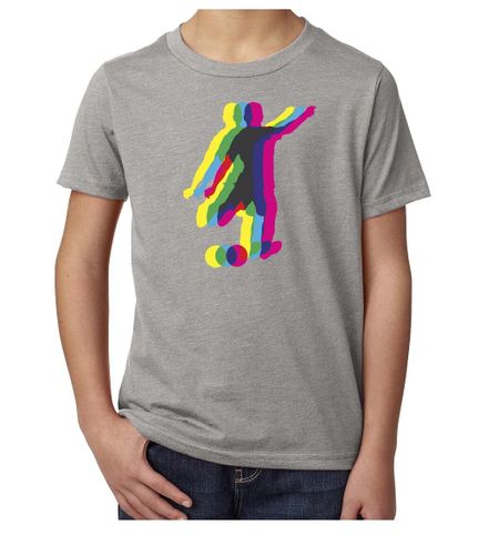 Soccer Player kicking Ball, youth Soccer Shirt, Graphic Sports T-Shirts 2XL