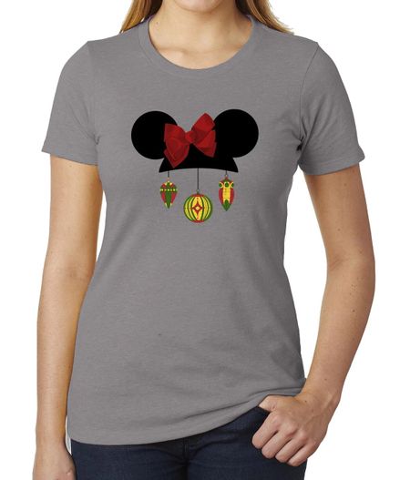 Minnie Head Ornaments Shirts, Christmas Woman s Shirt, Ornaments Woman s Shirts M