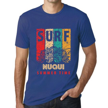 Мужская винтажная футболка Футболка с рисунком Surf Summer Time NUQUI Royal Blue M
