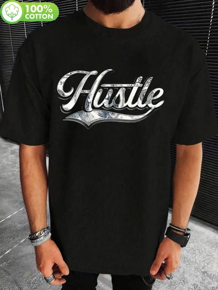 [Soft Cotton Hustle Tee] Soft Cotton HUSTLE Graphic Tshir... M