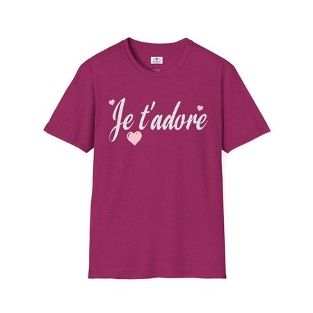 Romantic Je t adore Tee Cute T-Shirt Adore Positive Love Gifts Casual M