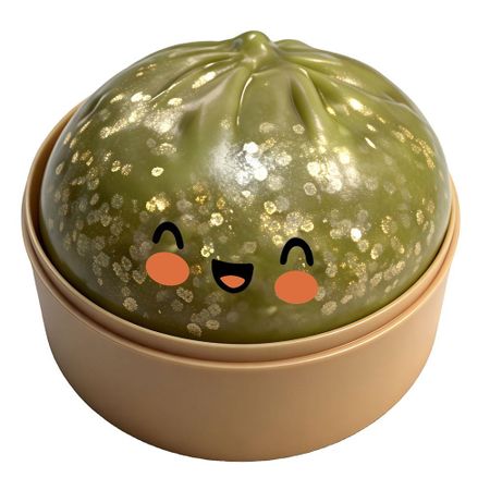 Cute Crystal Steamer Dumpling Bun Slow Rising Squishy Stress Ball Pinch Simulation Steamed Bread Fidget squeeze Toy Relax Gift темно-зеленого