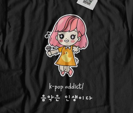 Cute K-Pop Addict & South Korea Culture T-shirt Tops Tees Unisex M