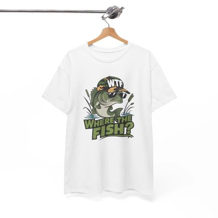Classic Joke T-shirt Tops Tees Unisex - Timeless & Funny Tee WTF Where The Fish Shirt 2XL