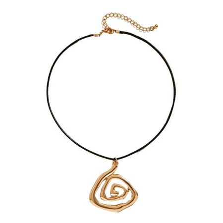 Metal Vortex Pendant Necklace Adjustable Necklace Black Cord Vortex