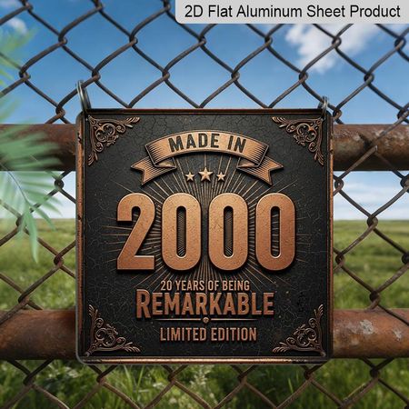 2D Flat, 1pc, Vintage Series 2000 Style Square Aluminum Sign, Timeless Style, Timeless Enthusiast, Classic Home, Suitable Classic Living Room 20*20cm