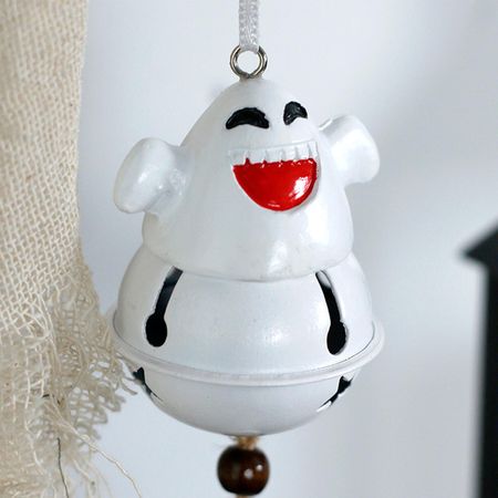Halloween Ghost Bell Ornament Smile Scary Cute Face Ghost Hanging Decor for Home Office & Party Decor Smile белый