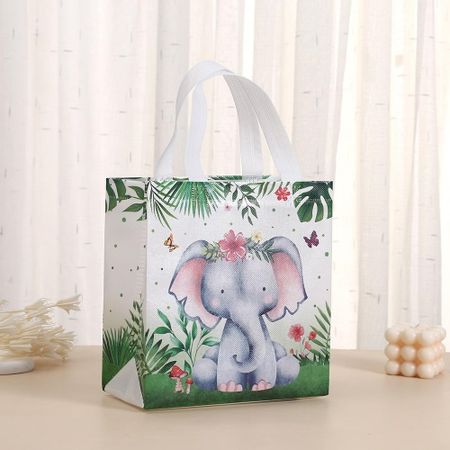 5pcs Jungle Animal Theme Party Favor Bags Hippo Elephant Shopping Bags  Party Supplies E