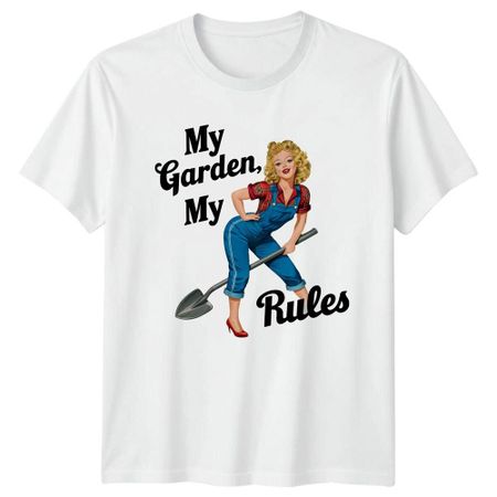 My Garden My Rules Gardener Pinup Girl Gardening Hobby TShirt S