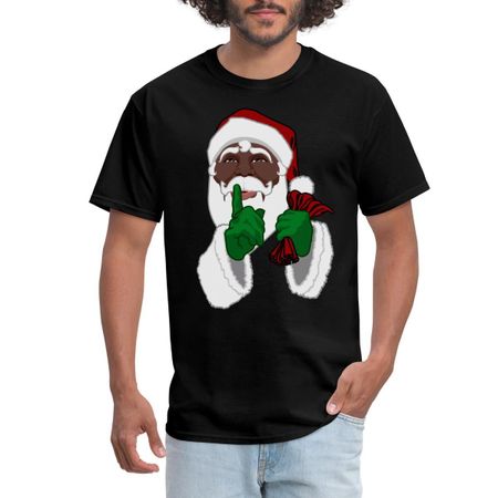 African American Santa Claus Christmas Men s T-Shirt XXL