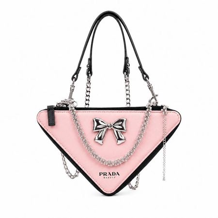 Косметичка/туалетная сумка Prada [Индивидуальная сумка] Серебряная бабочка Розовый Лин, простая, нишевая и высококачественная, модная серебряная бабочка розовый каштан серебряный