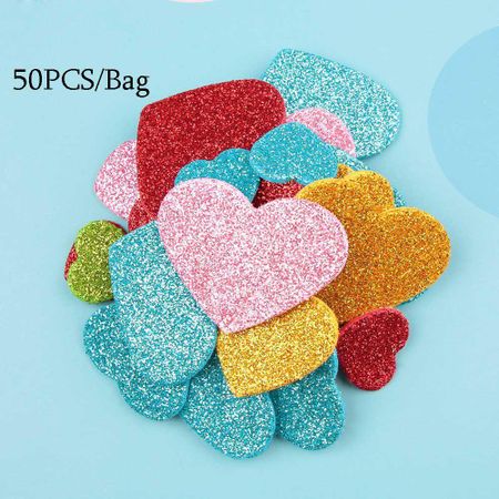 Mixed Size Color Heart Shapes Star Party Wedding Decoration Foam Glitter Stickers Heart