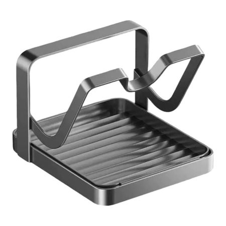 Non-Slip Cutting Board Holder Double Layer Utensil Placement Stand Pot Lid Rack  Home Kitchen Single Layer Grey