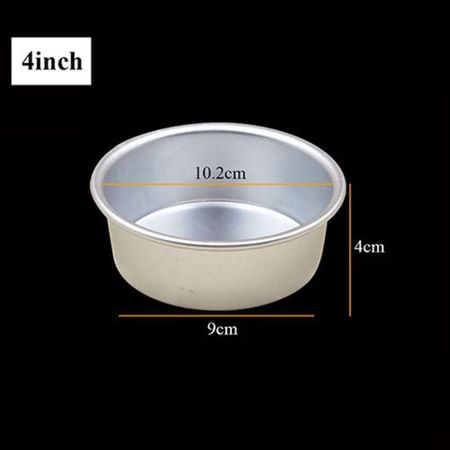 4/6inch Kitchen Baking Tools Dish Fixed Bottom Cake Pan Tray Pudding Mold Aluminum Alloy Die 4inch