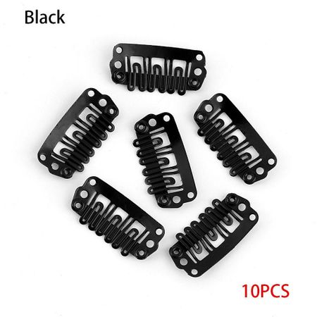 10/20/50pcs Women Hair Extensions Tool Iron Accessories Metal Pin Hairpins Wigs Snap Clips U Shape 10pcs чёрный