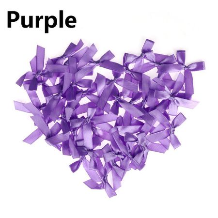 100pcs/set Small Accessories Headwear Appliques Satin Ribbon Bow Sewing DIY Craft Wedding Decoration фиолетовый