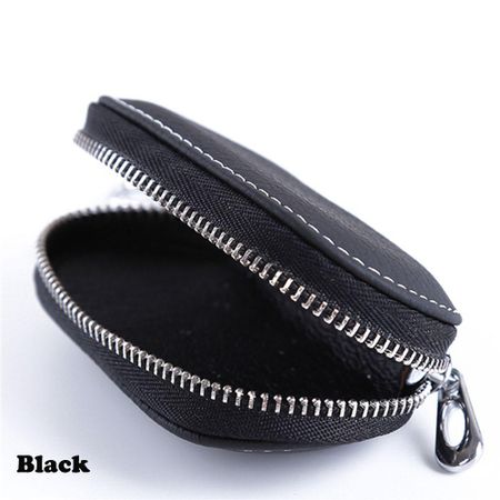 Protective Coin Purse Auto Universal Leather Case Car Key Bag Zipper Key Cover чёрный