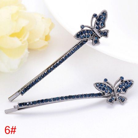 Flowers Shaped Accessories Edge Clamp Barrette Hairpin Crystal Rhinestone Hair Clip Bling Headwear 6