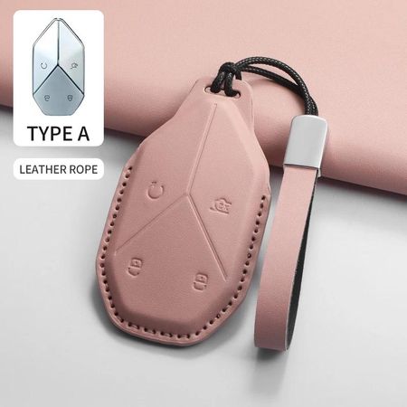 Pu Genuine Leather Auto Key Fob Cover Case Fit For Byd Formula Leopard Super 5 Super 8 Super 39 Auto Key Ring Protective Case