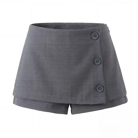 European and American style, new women s clothing, foreign style, fashionable casual and fashionable split-ended suit A-shaped culottes S серый
