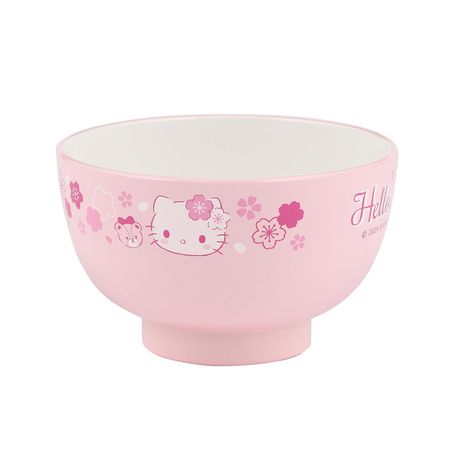 OSK Lacquered Soup Bowl 315ml Hello Kitty Sakura Made in Japan NS-7 розовый