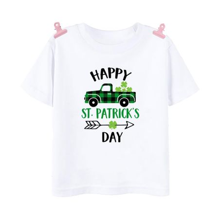 Happy St Patricks Day Printed Kids Shirts St Patricks Party Boys Girls Tshirt Holidy Child Short Sleeve Tops Summer T Shirt 100