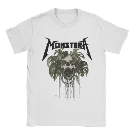 Crazy Funny Skull Monstera Plant Lover TShirt for Unisex Crewneck  Cotton T Shirts  Short Sleeve Tees Printed Clothes S