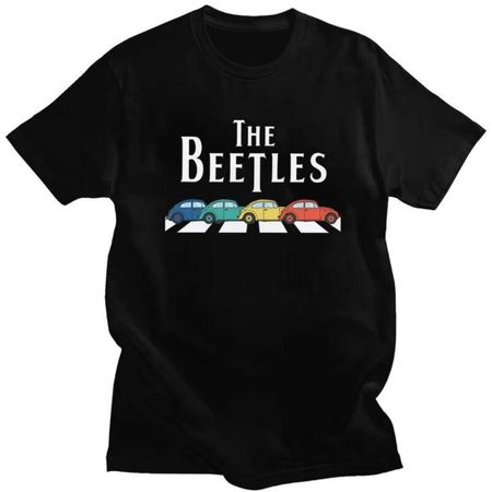Мужские футболки Custom Heavy Metal Rock The Beatle с коротким рукавом для отдыха, модная футболка, 100% хлопок, идея для подарка S чёрный