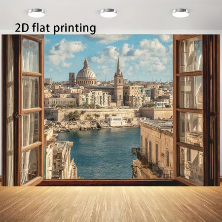 2D plane 1 piece featuring the travel art of Valletta Malta. Suitable for display on the walls of Valletta. (as the picture,100x150cm)