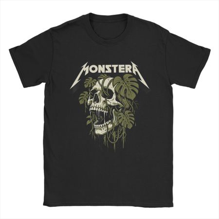 Unisexs TShirt Funny Skull Monstera Plant Lover Gardener Grunge Novelty  Cotton Tee Shirt Short Sleeve T Shirt O Neck Clothes S