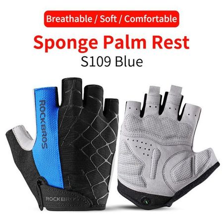 ROCKBROS Cycling Gloves Half Finger Summer Men Women MTB Road Bike Gloves Shockproof Breathable Bicycle Cycling Equipment S(7-7.5cm)