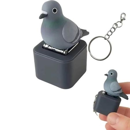 Fidget Animal Clicker Keychain Keyboard Sound-producing Toy Anxiety Sensing Toy  For Adults Pigeon