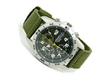 Seiko SEIKO Часы с хронографом SND377R Зеленые Мужские [Б/У] зелёный