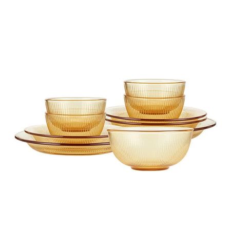 Corning Jingyue Amber Glass Dinnerware Set