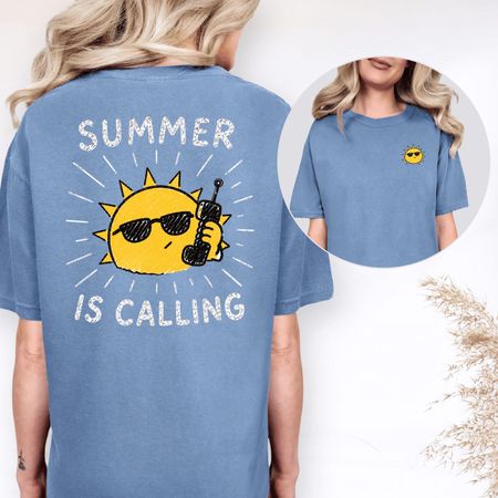 Summer is Calling Comfort Colors® T-Shirt, Summer shirt, Trendy Beach Tee for Women, Summer Vacation Shirts, Summer Tee M