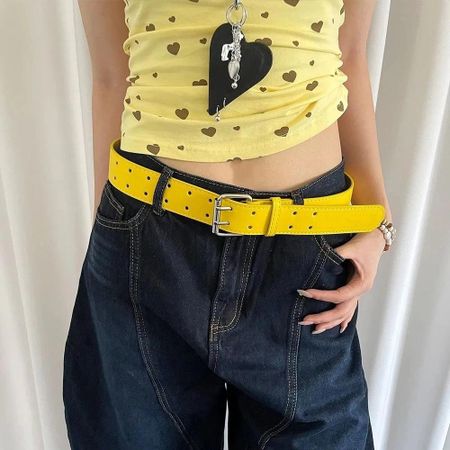 Double-Breasted Wide Waist Belt Y2k Dress Jeans Belt Fashionable Women s Belt  Waistcoat Decoration жёлтый
