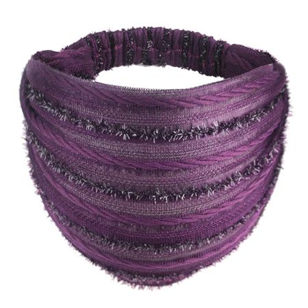 Cover the White Hair Shiny Cloth Women Headband Mesh Hairbands Wide Hair Band Korean Headwear фиолетовый