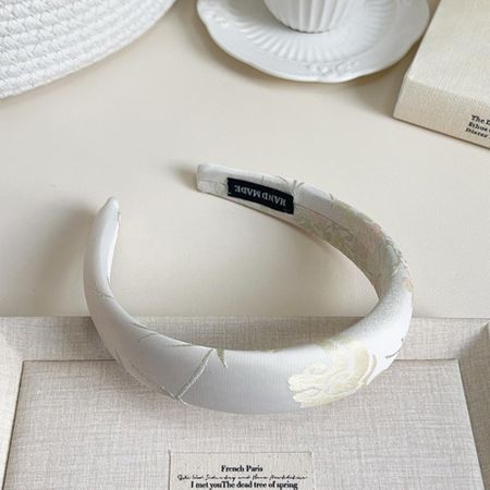 Sweet Satin Jacquard Hair Hoop Elegant Exquisite Headband French Chinese Embroidery Headband  Daily Style3