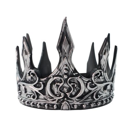 Korean Style PU Prince Crowns Hair Hoop Round Tiaras Simple King Crown  Hair Jewelry Style A(Silver)
