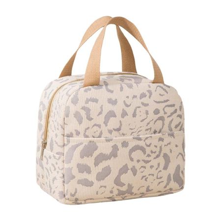 Thickened Lunch Handbag Aluminum Film Picnic Box Pouch Handheld Insulated Bag  School бежевый