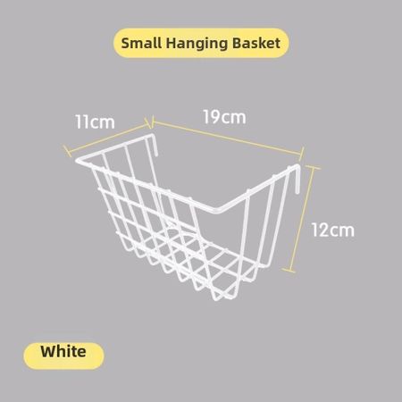 Hanging Hook Hanging Organizer Basket Open Wire Hanging Storage Rack  Home Organization White-S