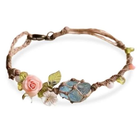Retro Woven Bracelet Boho Style Irregular Stone Bracelet Exquisite Hand Chain  Men