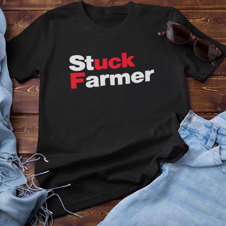Stuck Farmer T-Shirt (F%ck Starmer Labour Tory Conservative anti pro farmers tax S