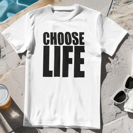 CHOOSE LIFE - T-Shirt - pop music 90s wham george michael 80s top of the pops 2XL