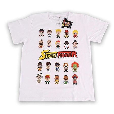 Street Fighter Chibi T-Shirt WhiteA (2012) Brand New Factory Bagged Japan Import 4XL