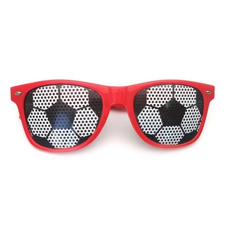 Stylish Soccer Sunglasses Plastic Football Sunglasses Gift Decorative Glasses Frame  Costume Party красный