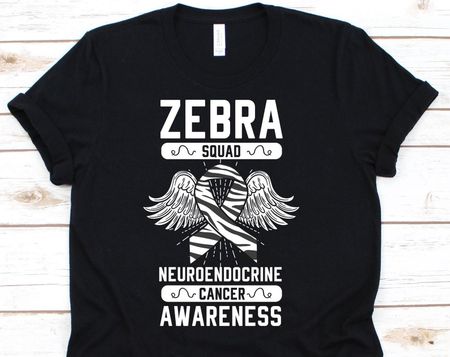 Zebra Squad Shirt, Neuroendocrine Cancer Awareness Tshirt For Cancer Warrior Fighter Supporter, Zebra Ribbon For Neuroendocrine Patient 2XL